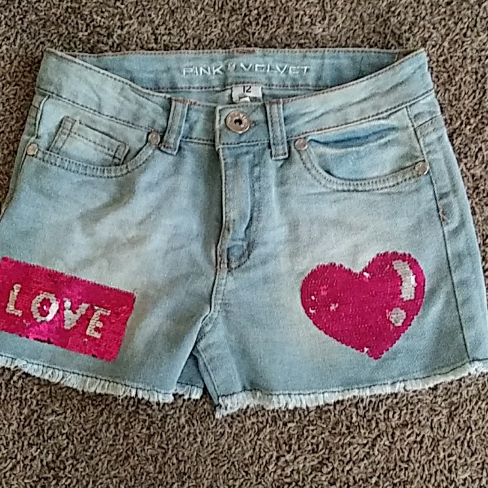 Size 12 Pink Velvet shorts